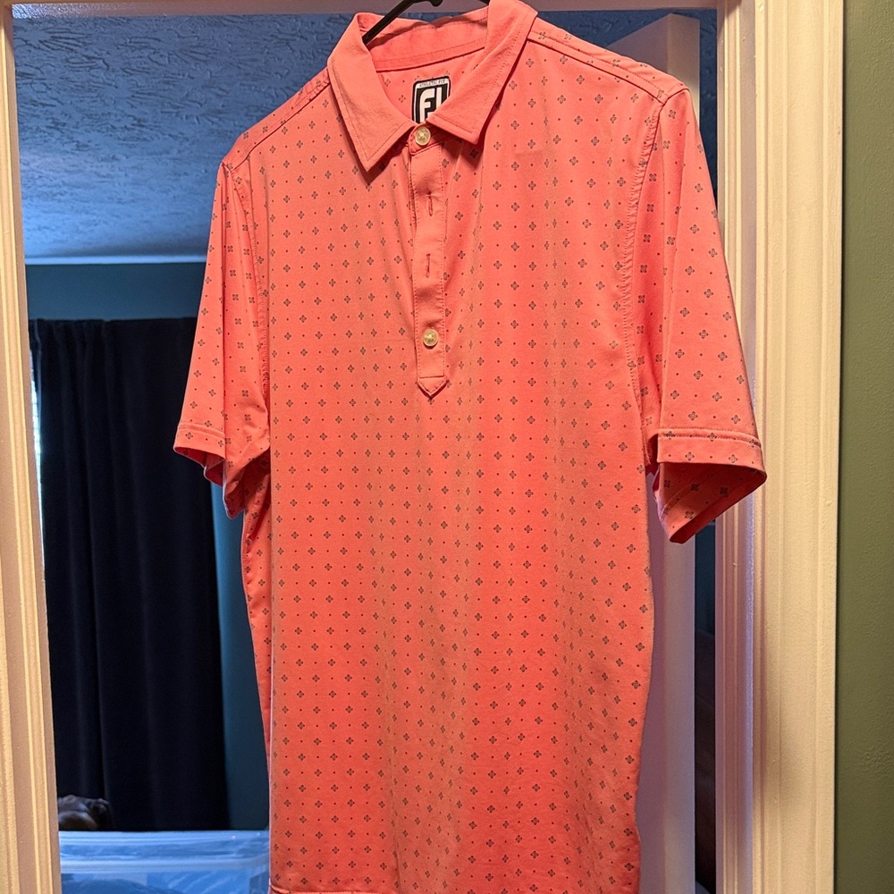 Men's Pink FootJoy Golf Shirt
